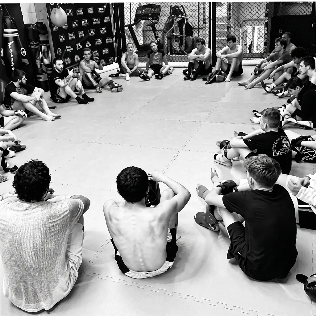 Asgard Cornwall members gathered on the mats during a coaching session